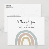 regenboogBaby shower Dank u Briefkaart (Voorkant / Achterkant)
