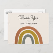  regenboogBaby shower Dank u Briefkaart (Voorkant / Achterkant)