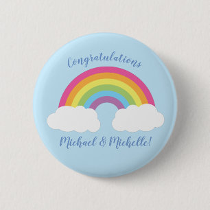 RegenboogBaby shower Ronde Button 5,7 Cm