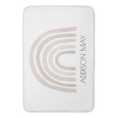 Regenboogbadmat, boho-naam badmat voor kinderen (Voorkant Verticaal)