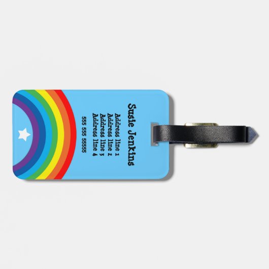 regenboogbaggerriem bagagelabel (Achterkant horizontaal)