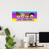 Regenboogbanner voor Kinderen overdag Poster (Thuiskantoor)