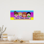 Regenboogbanner voor Kinderen overdag Poster (Keuken)