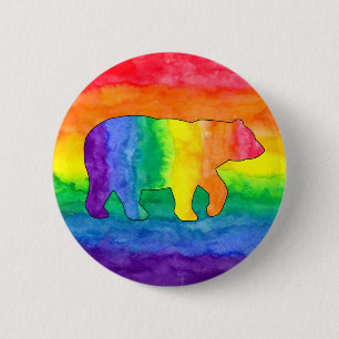 RegenboogBeer op regenboogspoelButtonnen Ronde Button 5,7 Cm