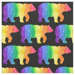 RegenboogBeer op zwart weefsel H Stof