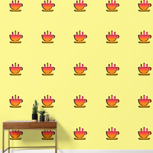 Regenboogbeker van Java Yellow Kitchen Behang