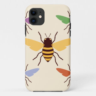 Regenboogbijen hommels  insectenpatroon iPhone 11 hoesje
