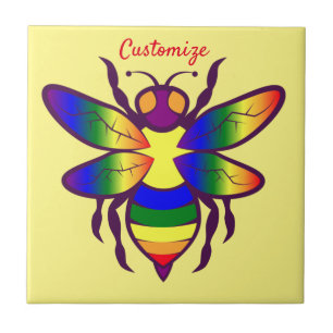 Regenboogbijen Thunder_Cove Tegeltje