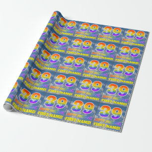 Regenboogblik "39" & "GELUKKIGE VERJAARDAG", Wolke Cadeaupapier