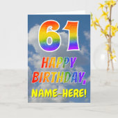 Regenboogblik "61" & "GELUKKIGE VERJAARDAG", Wolke Kaart (Gele Bloem)