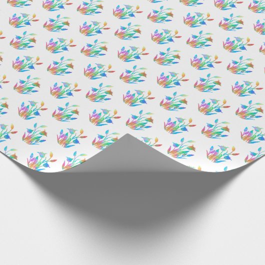 Regenboogbloemknobbels Cadeaupapier (Hoek)