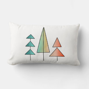 regenboogbomen in mid century modern stijl met roz kussen