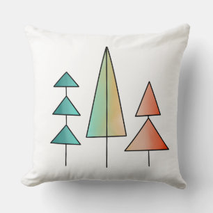 regenboogbomen in mid century modern stijl met roz kussen