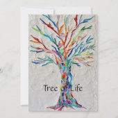 Regenboogboom van de mozaïek van het leven feestdagenkaart (Voorkant)
