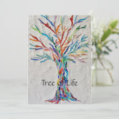 Regenboogboom van de mozaïek van het leven feestdagenkaart (Staand voorkant)