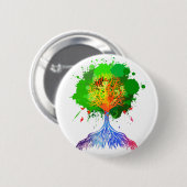 Regenboogboom van het leven ronde button 5,7 cm (Voorkant /achterkant)