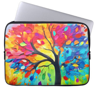 Regenboogboom van het leven schilderen laptop sleeve