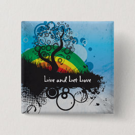  regenboogboom vierkante button 5,1 cm