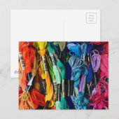 regenboogborduurfloss | Threads | naaien Briefkaart (Voorkant / Achterkant)