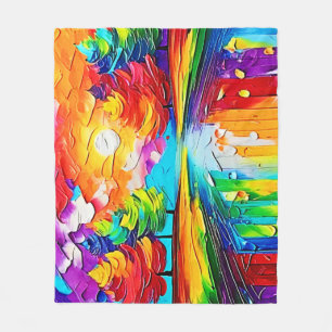 Regenboogbos Zonsondergang Droombeelden Fleece Deken