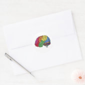 Regenboogbrain Ronde Sticker (Envelop)
