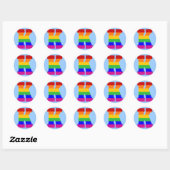 Regenboogbrief K Ronde Sticker (Vel)