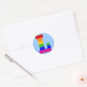 Regenboogbrief L Ronde Sticker (Envelop)