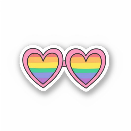 Regenboogbril Sticker (Voorkant)