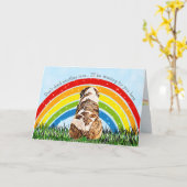 Regenboogbrug hond verlies sympathie kaart (Gele Bloem)