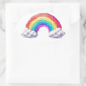 Regenboogbrug naar dromen ovale sticker (Tas)