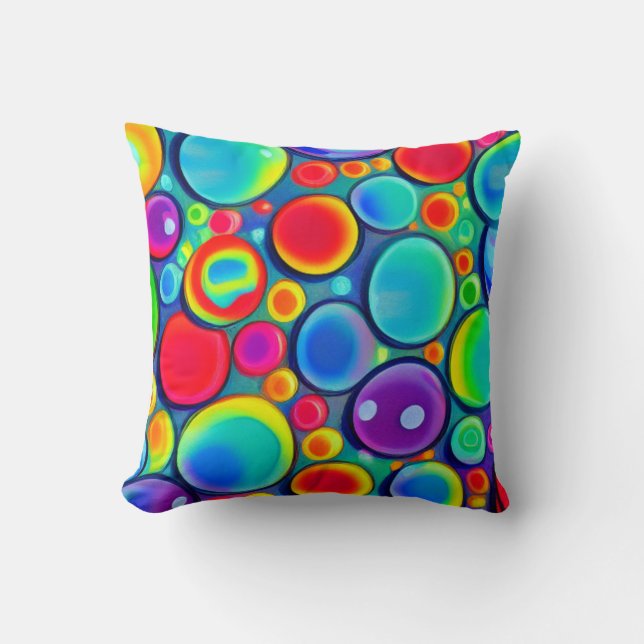 Regenboogbubels Kussen (Voorkant)