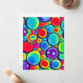 Regenboogbubels Notitiekaartje (Voorkant / Achterkant in situ)