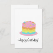 RegenboogCake Birthday Kaart (Voorkant / Achterkant)
