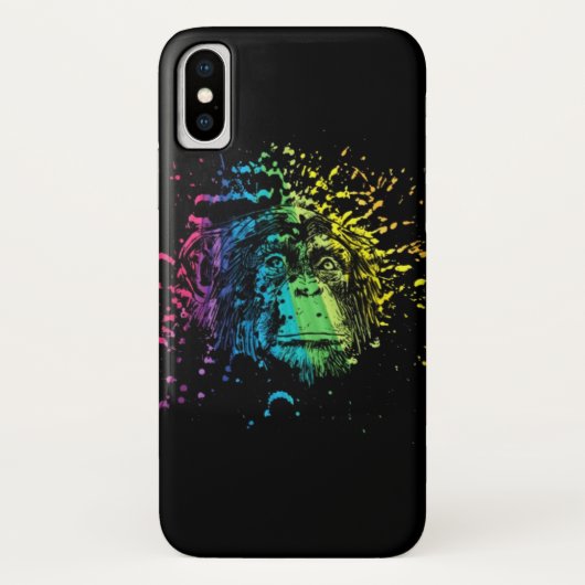 Regenboogchimpansee op zwarte tonijn Case-Mate iPhone case (Achterkant)