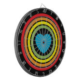 regenboogcirkels dartbord (Voorkant Links)