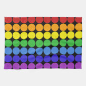 Regenboogcirkels met zwarte stippen theedoek (Horizontaal)