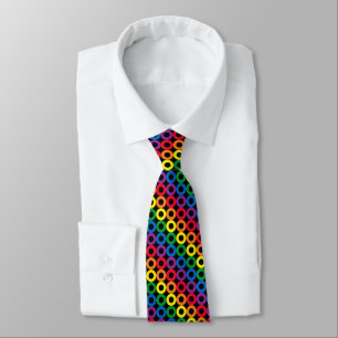 Regenboogcirkels Zwart Stropdas