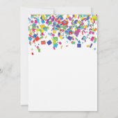 RegenboogConfetti | Uitnodiging van de partij Birt (Achterkant)