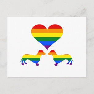 Regenboogdachshonden Briefkaart