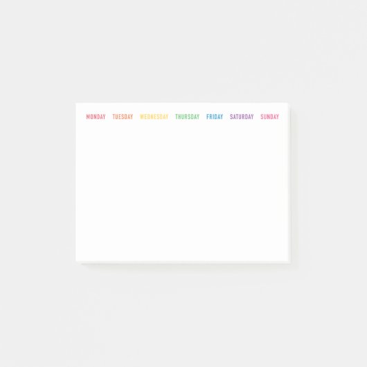 Regenboogdagen van de week Post-it® notes (Voorkant)