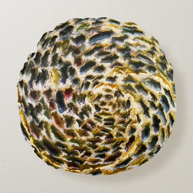 Regenboogdepressie Rond Kussen (Voorkant)