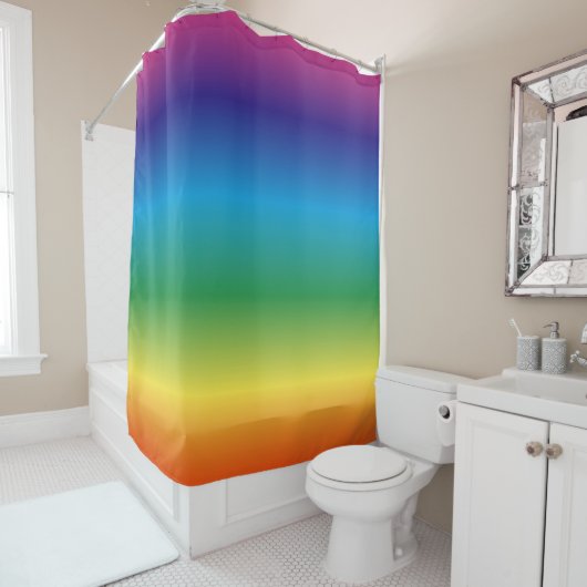 Regenboogdiepte Douchegordijn (In situ)