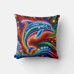 Regenboogdolfijn: oceaangloed kussen