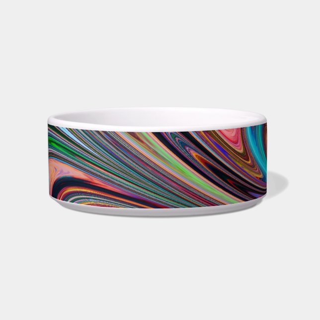 regenboogdraden kattenvoer kom (Voorkant)