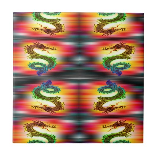 Regenboogdraken Tegeltje (Voorkant)