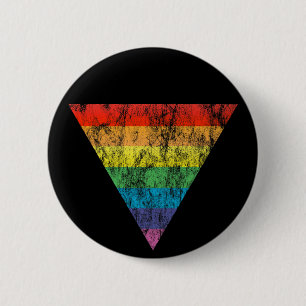 regenboogdriehoek ronde button 5,7 cm