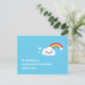 Regenboogdromen in een bewolkt Briefkaart (Staand voorkant)