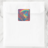 Regenboogduik Vierkante Sticker (Tas)