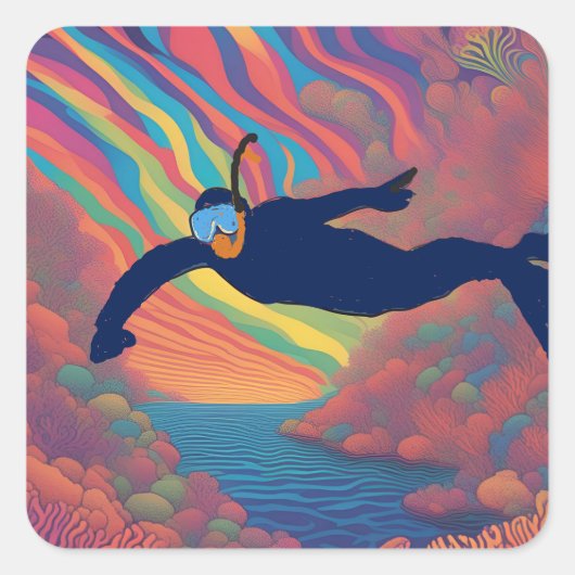 Regenboogduiker Vierkante Sticker (Voorkant)
