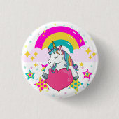 Regenboogeenheid met sterren ronde button 3,2 cm (Voorkant)